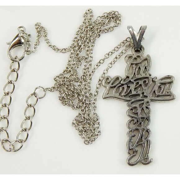 God Loves You Cross Necklace Religious Christian Catholic Jewelry - Picture 2 of 3